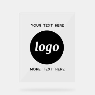 Simple Logo Text Promotional Business Acrylic Sign