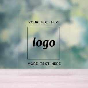 Simple Logo Text Promotional Business Acrylic Sign