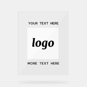 Simple Logo Text Promotional Business Acrylic Sign