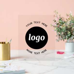 Simple Logo Text Promotional Business Acrylic Sign