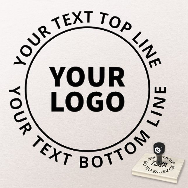 Simple Logo Upload & Customisable Circular Text Rubber Stamp (Creator Uploaded)