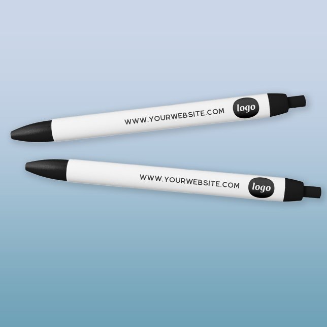 Simple Logo Website Business Promotional Black Ink Pen (Logo and website address custom business promotional pens)