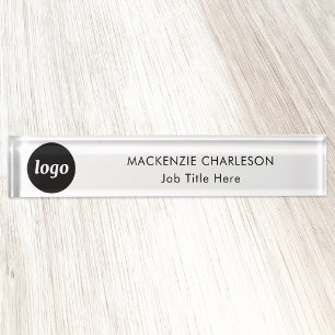 Simple Logo with Custom Text Business Professional Nameplate
