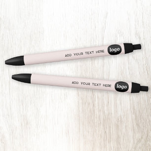 Simple Logo With Text Blush Pink Business  Black Ink Pen
