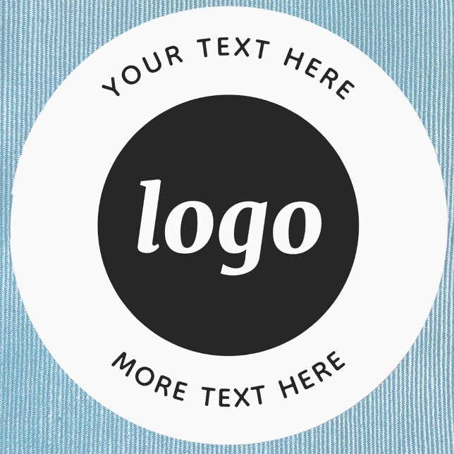 Simple Logo With Text Business (Your logo with custom text promotional business branding iron on clothing label)