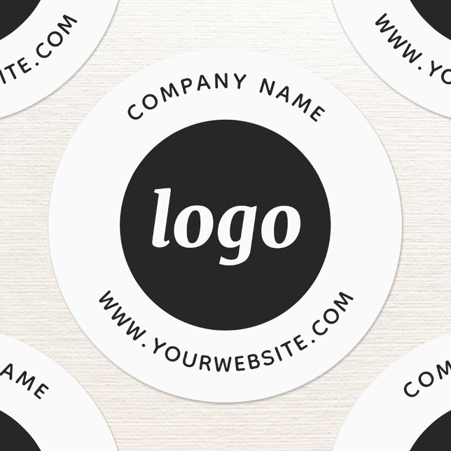 Simple Logo With Text Business (Simple logo with custom text business branding promotional stickers)