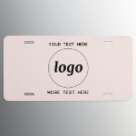 Simple Logo With Text Business Blush Pink<br><div class="desc">Add your own logo and choice of text to this design,  and change the background colour in the Design Tool.  Remove the top or lower text if you prefer.  Minimalist and professional.</div>
