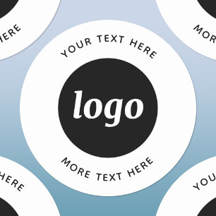 Simple Logo With Text Business Classic Round Sticker