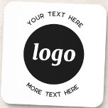 Simple Logo With Text Business Coaster<br><div class="desc">Add your own logo and choice of text to this design.  Remove the top or lower text if you prefer.  Minimalist and professional.  Great for employee branding,  or as a promotional product for your clients and customers.</div>