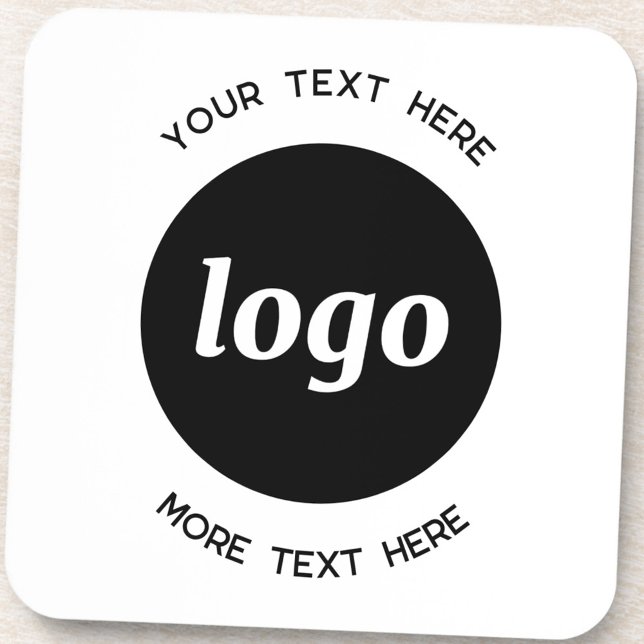 Simple Logo With Text Business Coaster (Logo with text business promotional drinks coasters)