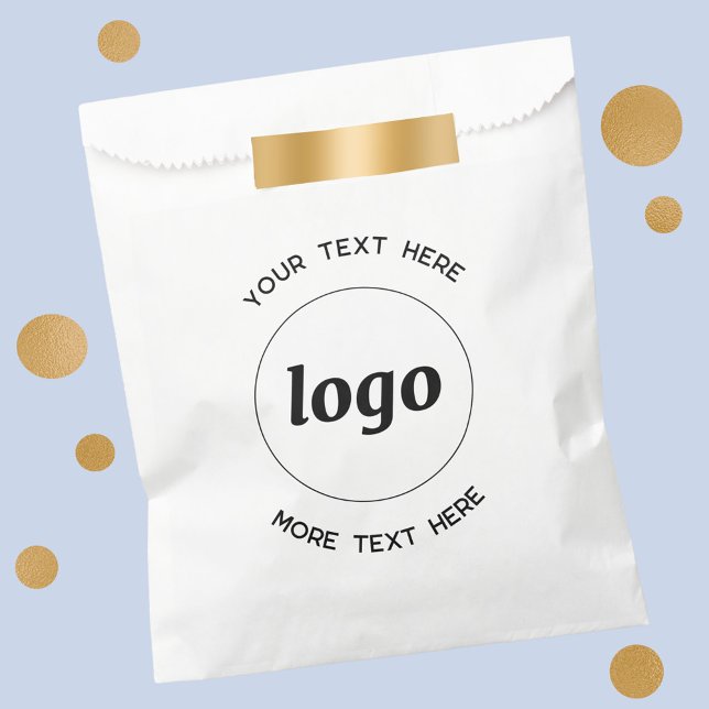 Simple Logo With Text Business Favour Bags (Logo and custom text business promotional paper bag)