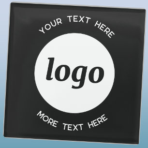 Simple Logo With Text Business Glass Coaster