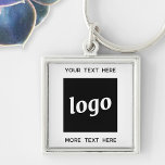 Simple Logo With Text Business Key Ring<br><div class="desc">Add your own logo and choice of text to this design.  Minimalist and professional.  Great for employee branding,  or as a promotional product for your clients and customers.</div>