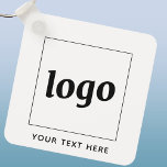 Simple Logo With Text Business Key Ring<br><div class="desc">Add your own logo and choice of text to this design.  Remove the text if you prefer.  Minimalist and professional.  Great for employee branding,  or as a promotional product for your clients and customers.</div>