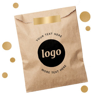Simple Logo With Text Business Kraft Favour Bags
