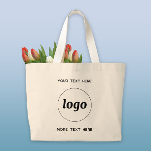 Simple Logo With Text Business Large Tote Bag