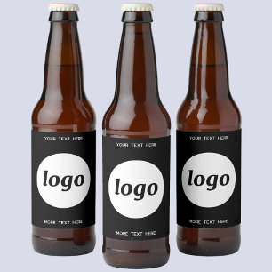 Simple Logo With Text Business Promotional Beer Bottle Label