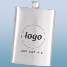 Simple Logo With Text Business Promotional Hip Flask