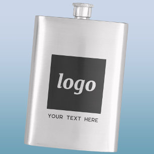 Simple Logo With Text Business Promotional Hip Flask