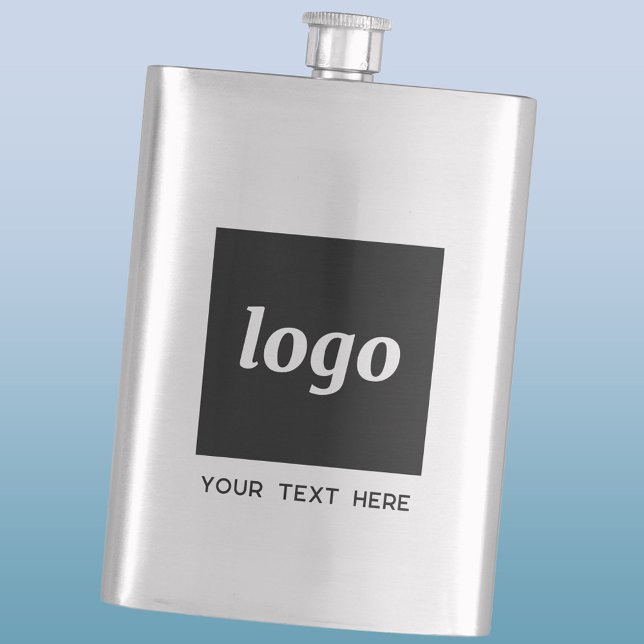 Simple Logo With Text Business Promotional Hip Flask (Simple logo with text business branding promotional flask)
