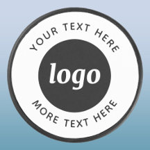 Simple Logo With Text Business Promotional Hockey Puck