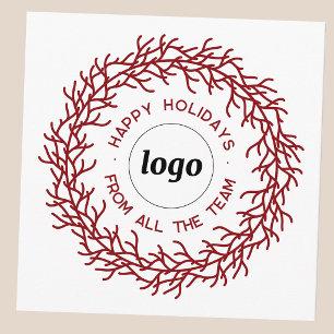 Simple Logo With Text Business Promotional Holiday Card