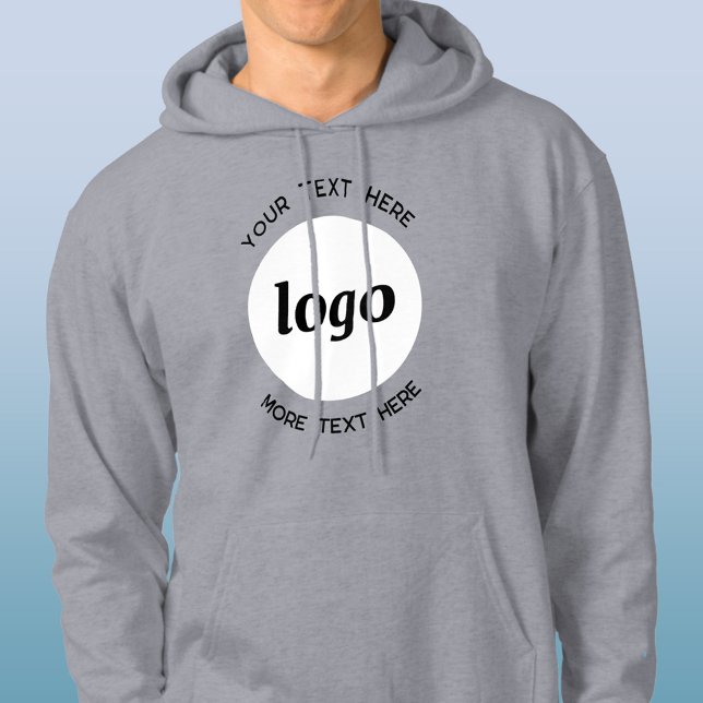 Simple Logo With Text Business Promotional Hoodie (Logo and custom text business promotional or uniform hoodie)