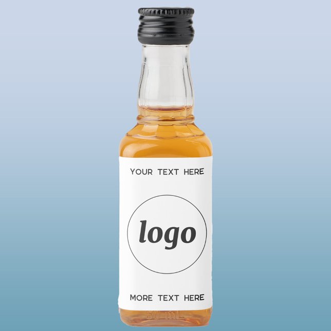 Simple Logo With Text Business Promotional Liquor Bottle Label (Custom logo with text business promotional liquor bottle label)