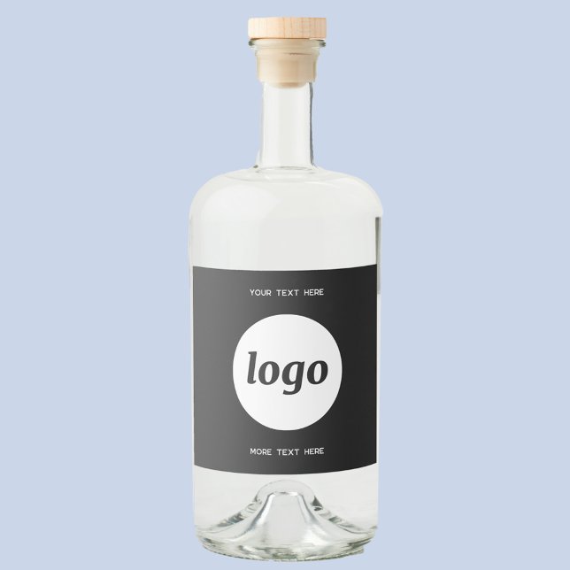 Simple Logo With Text Business Promotional Liquor Bottle Label (Simple logo with custom text promotional business branding liquor bottle label)