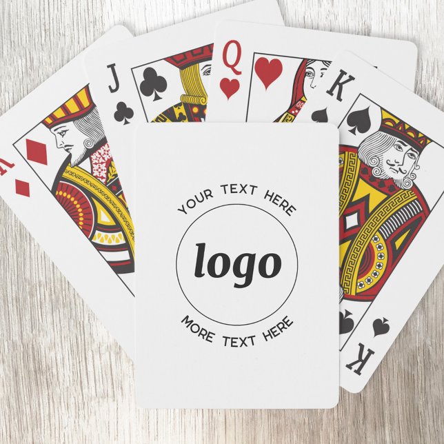 Simple Logo With Text Business Promotional Playing Cards (Logo with custom text business promotional playing cards)