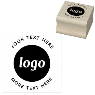Simple Logo With Text Business Rubber Stamp
