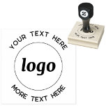 Simple Logo With Text Business Rubber Stamp<br><div class="desc">Simple and minimalist logo and text design. With its customisable logo and top and lower text options, you can create a unique and personalised stamp that represents your brand. Whether it's for branding your bags and packages, sealing your envelopes, or adding with your signature to your paperwork, this rubber stamp...</div>