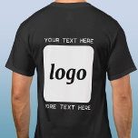 Simple Logo With Text Business T-Shirt<br><div class="desc">Add your own logo and choice of text to this design.  Remove the top or lower text if you prefer.  Minimalist and professional.  Great for employee branding or uniforms,  or as a promotional product for your clients and customers.</div>