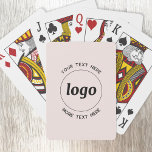Simple Logo With Text Pink Business Promotional Playing Cards<br><div class="desc">Add your own logo and choice of text to this design.  Remove the top or lower text if you prefer.  Minimalist and professional.  Great for a promotional product for your clients and customers. Your logo will be clipped to a circle.  For other versions,  see the collection.</div>