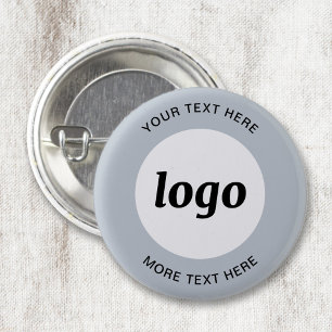 Simple Logo With Text Powder Blue Business Button