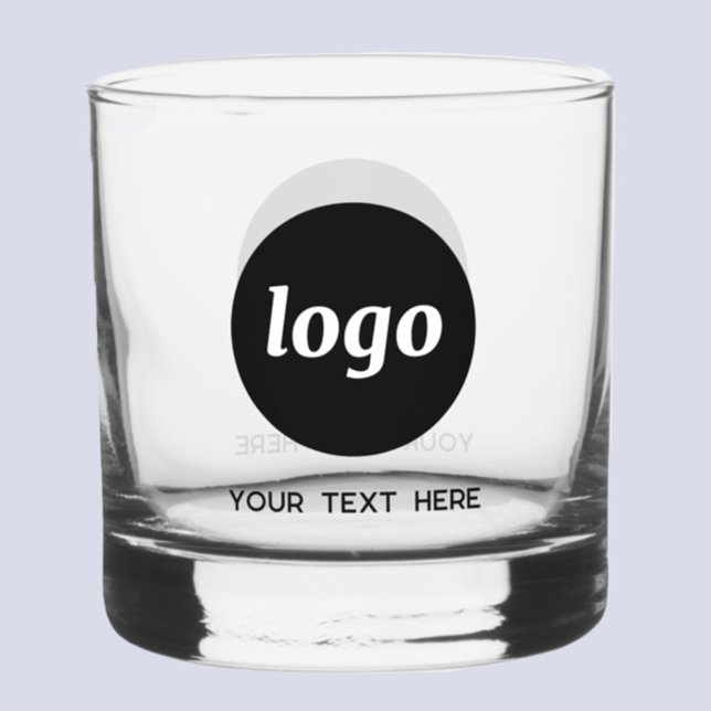 Simple Logo with Text Promotional Business Glass (Your logo and custom text business promotional glass)