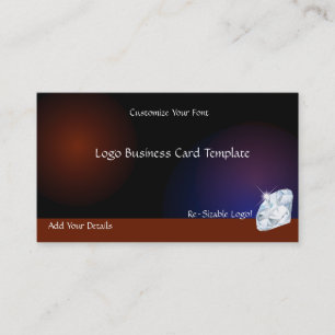 Simple Logos - Jewel Diamond Logo Business Card