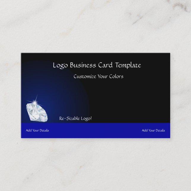 Simple Logos  - Jewel Diamond Logo Business Card (Front)