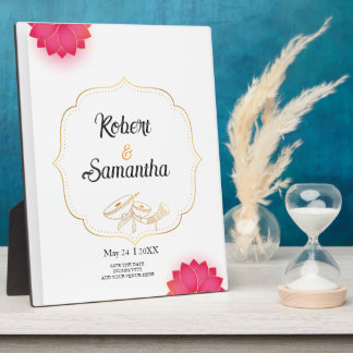 Simple Lotus Minimalist wedding  Plaque