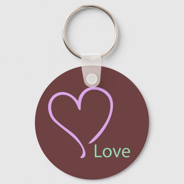 Simple Love and Heart Key Ring (Front)