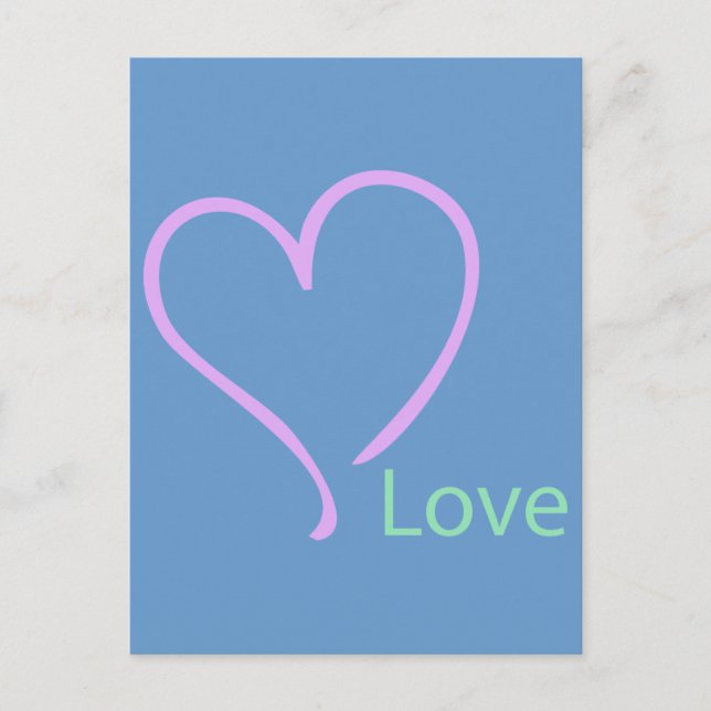 Simple Love and Heart Postcard (Front)