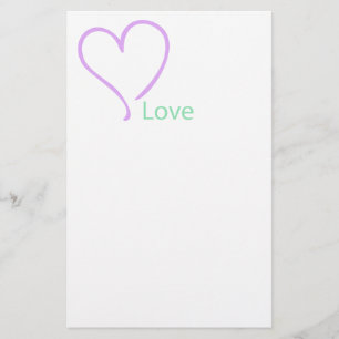 Simple Love and Heart Stationery