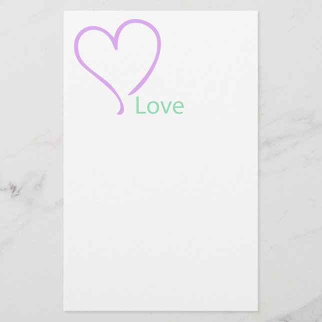 Simple Love and Heart Stationery (Front)