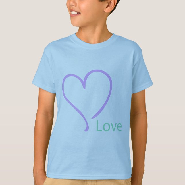 Simple Love and Heart T-Shirt (Front)