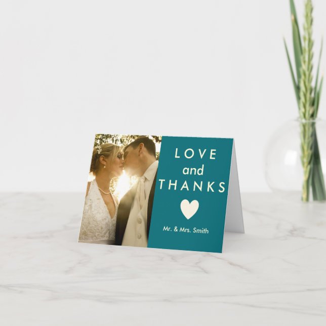 Simple Love and Thanks Thank you card (Front)