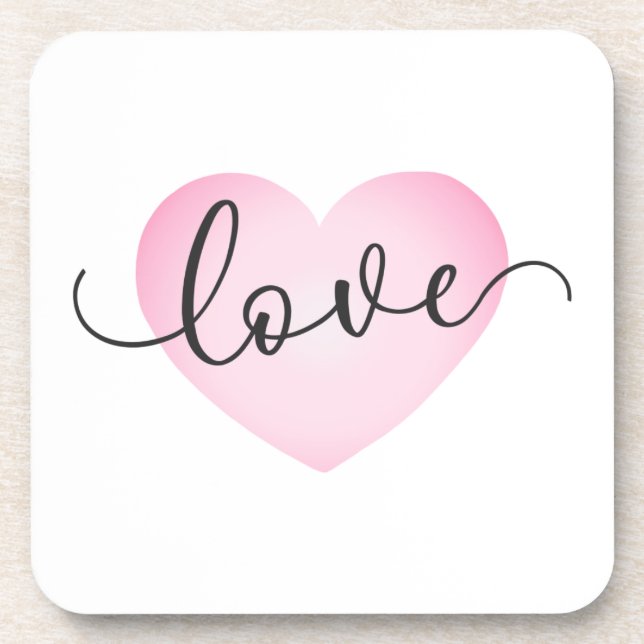Simple Love Calligraphy Valentine | Coaster (Front)