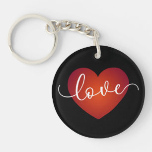 Simple Love Calligraphy Valentine   Keychain