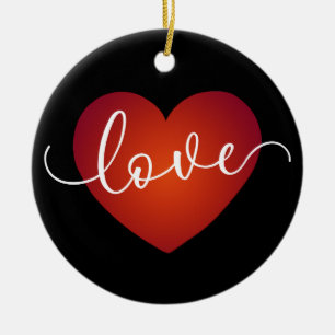 Simple Love Calligraphy Valentine   Ornament