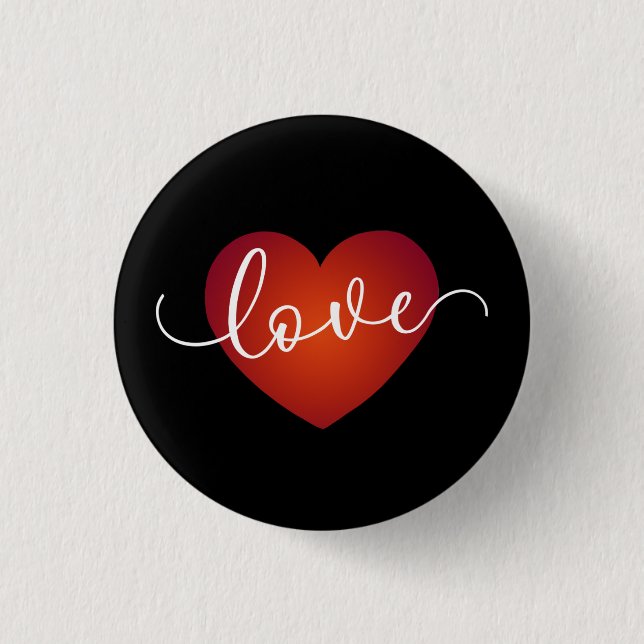 Simple Love Calligraphy Valentine | Pin Button (Front)