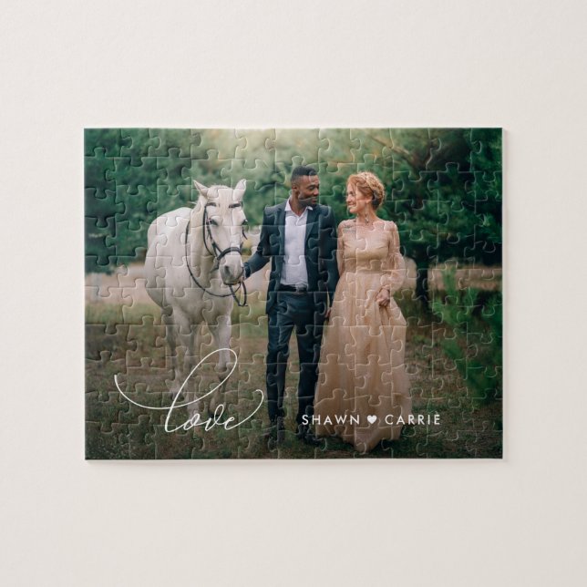 Simple Love Editable Colour Custom Photo Puzzle (Horizontal)